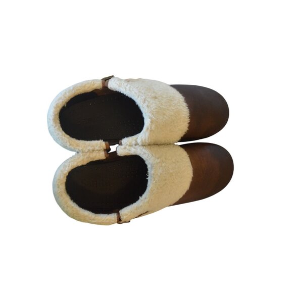 Sanita Original Danish Sherpa Lined Brown Leather Clogs Women's Size 38 US 7.5 - Picture 5 of 7
